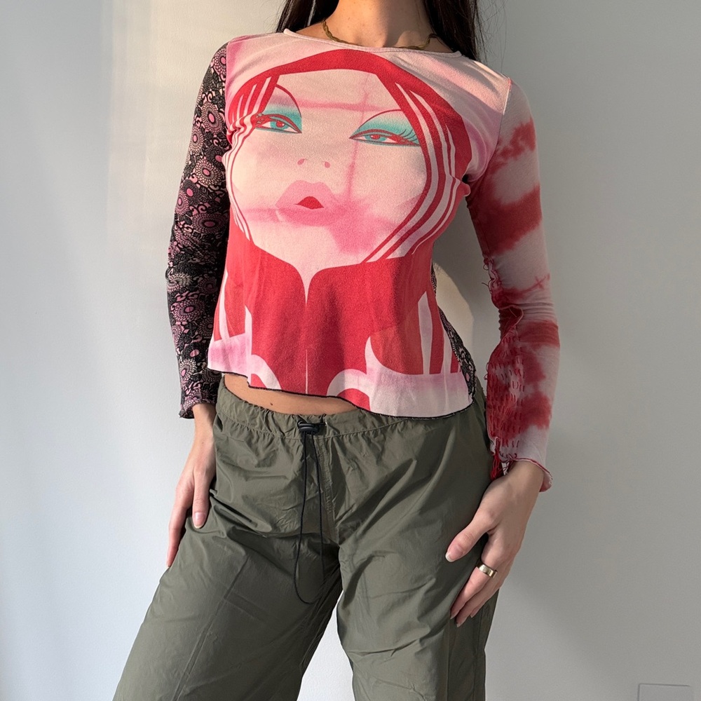 Vintage Custo Barcelona Long Sleeve Top
Woman's Face Y2K 2000s